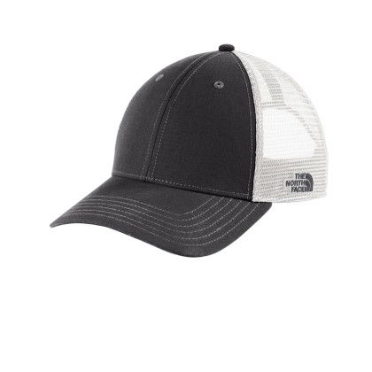 Custom The North Face Ultimate Trucker Cap - Asphalt Grey/TNF White Side view