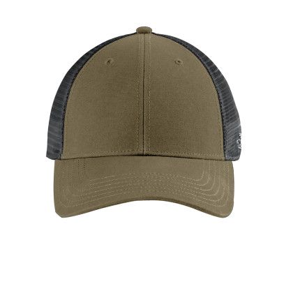 Custom The North Face Ultimate Trucker Cap - Burnt Olive Green & Asphalt Grey Front view