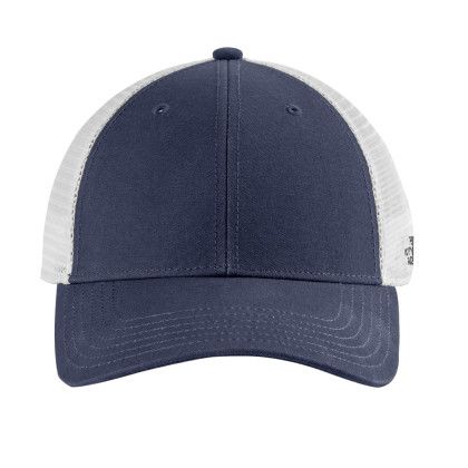 Custom The North Face Ultimate Trucker Cap - Urban Navy TNF White Front view