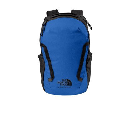 Custom The North Face Stalwart Backpack - TNF Black Heather TNF Blue Front view