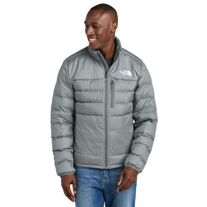 Custom The North Face Down Hybrid Jacket - TNF Medium Grey Hearther Front view