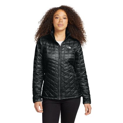 Custom The North Face Women's ThermoBall Trekker Jacket - TNF Black Front view Custom The North Face Women's ThermoBall Trekker Jacket - TNF Black Front view