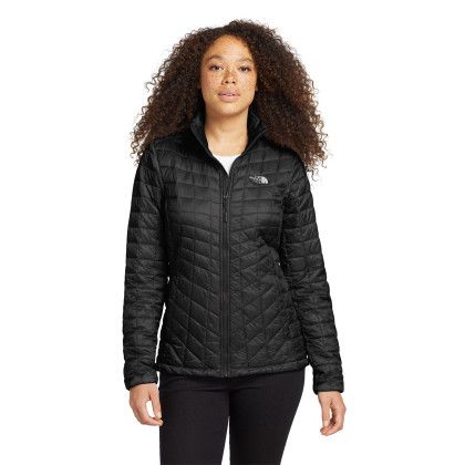 Custom The North Face Women's ThermoBall Trekker Jacket - TNF Matte Black Front view Custom The North Face Women's ThermoBall Trekker Jacket - TNF Matte Black Front view