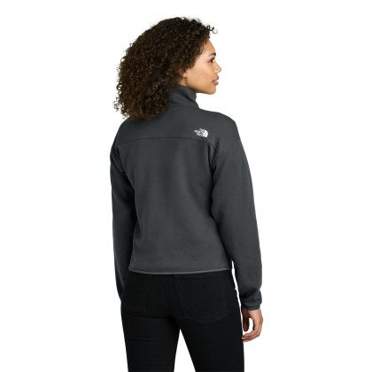 Custom The North Face Women's Double-Knit 1/2-Zip Fleece - Asphalt Grey Back view