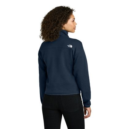 Custom The North Face Women's Double-Knit 1/2-Zip Fleece - Summit Navy Back view