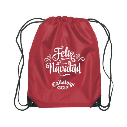 Custom Feliz Navidad Small Holiday Drawstring Bag