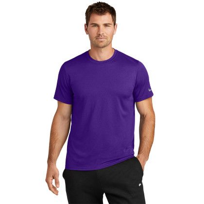 Custom Nike Swoosh Sleeve RLegend Tee - Court Purple Front view Custom Nike Swoosh Sleeve RLegend Tee - Court Purple Front view