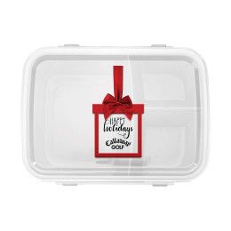 Custom Happy Holidays Full Color Lunch To Go Container