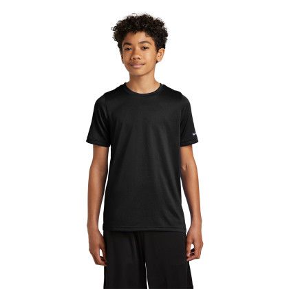 Custom Nike Youth Swoosh Sleeve RLegend Tee - Black Front view