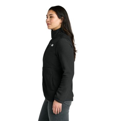 Custom The North Face Women's Highest Peak Full-Zip Fleece Jacket - TNF Black Side view