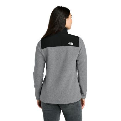 Custom The North Face Women's Highest Peak Full-Zip Fleece Jacket - TNF Medium Grey Heather & TNF Black Back view