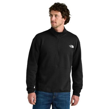 Custom The North Face Double-Knit 1/2-Zip Fleece - TNF Black Front view