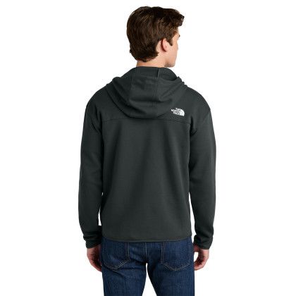 Custom The North Face Double-Knit Full-Zip Hoodie - Asphalt Grey Back view