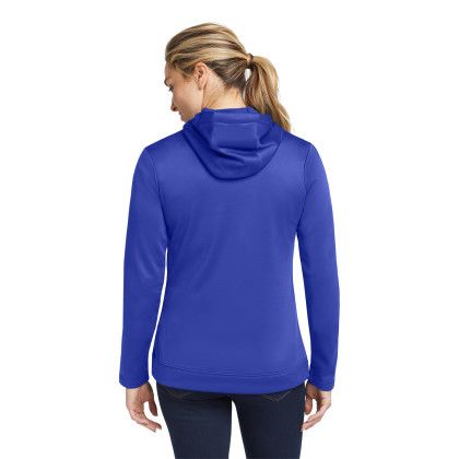 Custom Nike Women's Therma-FIT Full-Zip Fleece Hoodie - Game Royal Back view Custom Nike Women's Therma-FIT Full-Zip Fleece Hoodie - Game Royal Back view