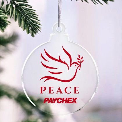 Custom Peace Dove Round Acrylic Holiday Ornament