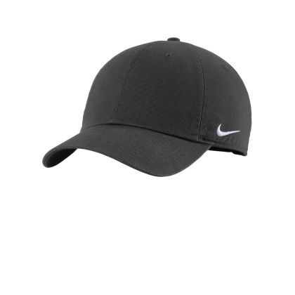 Custom Nike Heritage Cotton Twill Cap - Anthracite Side view Custom Nike Heritage Cotton Twill Cap - Anthracite Side view