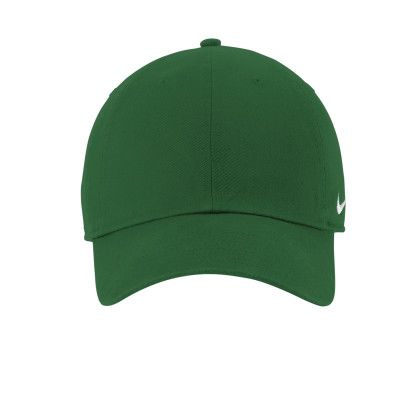 Custom Nike Heritage Cotton Twill Cap - Gorege Green Front view Custom Nike Heritage Cotton Twill Cap - Gorege Green Front view