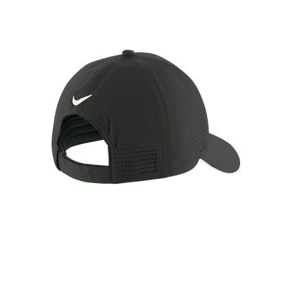 Custom Nike Dri-FIT Perforated Performance Cap - Anthracite & White Back view Custom Nike Dri-FIT Perforated Performance Cap - Anthracite & White Back view