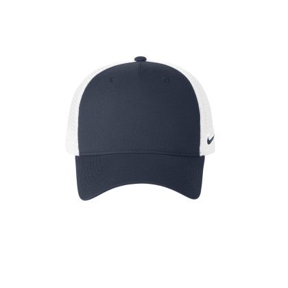 Custom Nike Snapback Mesh Trucker Cap - Navy/White Custom Nike Snapback Mesh Trucker Cap - Navy/White