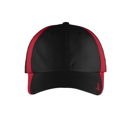 Custom Nike Sphere Performance Cap - Black Gym & Red Front view Custom Nike Sphere Performance Cap - Black Gym & Red Front view