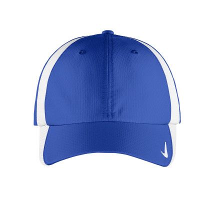 Custom Nike Sphere Performance Cap - Game Royal & White Front view Custom Nike Sphere Performance Cap - Game Royal & White Front view
