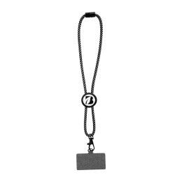Custom RPET Phone Tether Wristlet - Black with White