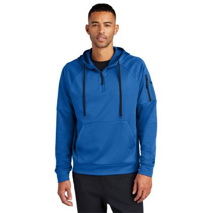 Custom Nike Therma-FIT Pocket 1/4-Zip Fleece Hoodie - Game Royal Front view
