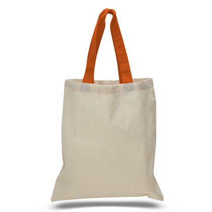 Custom Economical Tote Bag - Full Color - Natural/Texas Orange 