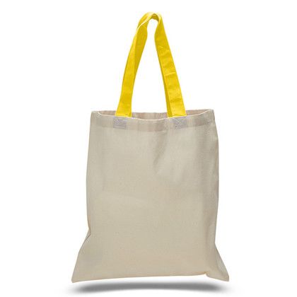 Custom Economical Tote Bag - Natural/Yellow 