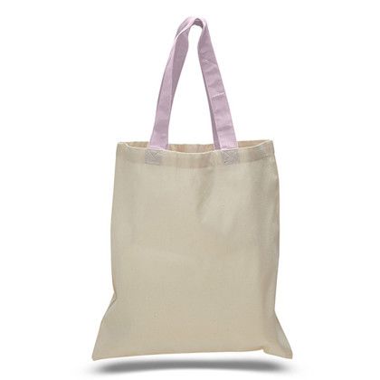 Custom Economical Tote Bag - Natural/Light Pink 