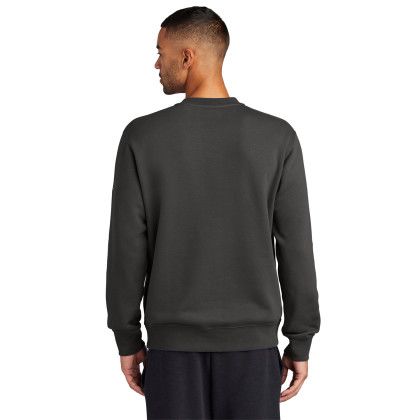 Custom Nike Club Fleece Sleeve Swoosh Crew - Anthracite Back view Custom Nike Club Fleece Sleeve Swoosh Crew - Anthracite Back view