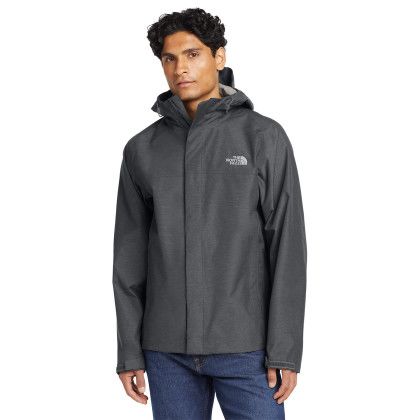 Custom The North Face DryVent Rain Jacket - TNF Dark Grey Heather Front view