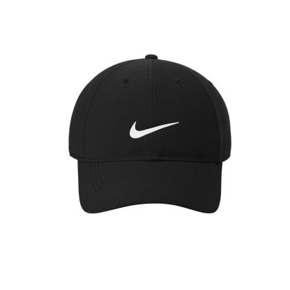 Custom Nike Dri-FIT Swoosh Performance Cap - Black Front view Custom Nike Dri-FIT Swoosh Performance Cap - Black Front view