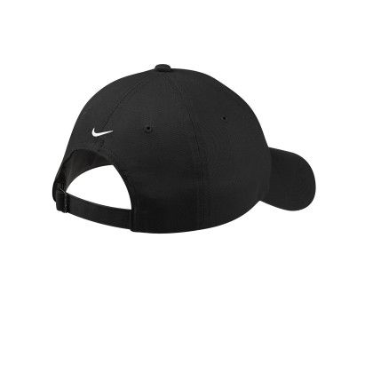 Custom Nike Unstructured Cotton/Poly Twill Cap - Black Back view Custom Nike Unstructured Cotton/Poly Twill Cap - Black Back view