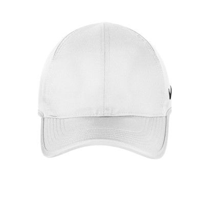Custom Nike Dri-FIT Featherlight Performance Cap - White Front view Custom Nike Dri-FIT Featherlight Performance Cap - White Front view
