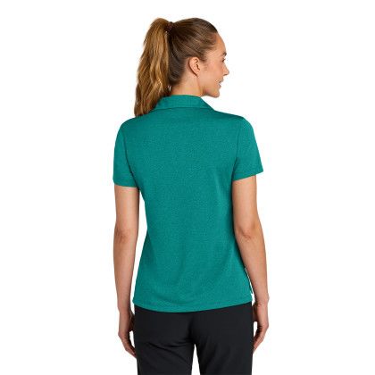 Custom Nike Women's Dri-FIT Smooth Heather Polo - Bright Spruce Heather Back View 
