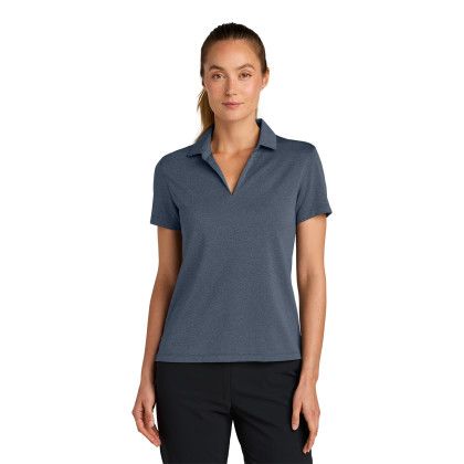 Custom Nike Women's Dri-FIT Smooth Heather Polo - Navy Heather Front View 