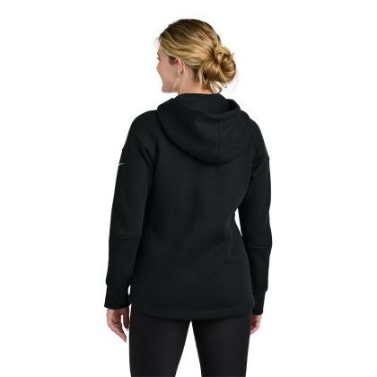 Custom Nike Women's Tech Fleece Full-Zip Hoodie - Black Back View 