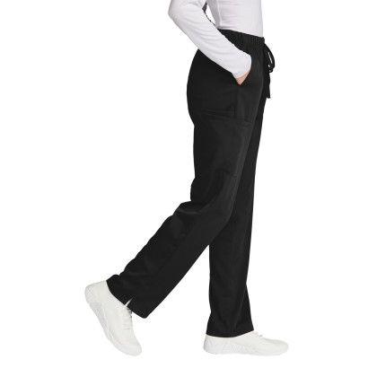 Custom Wink Women's Premiere Flex Cargo Pant - Black Side View 