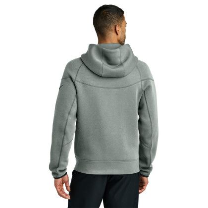 Custom Nike Tech Fleece Full-Zip Hoodie - Dark grey Heather Back View 