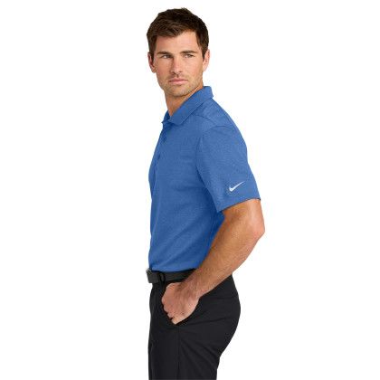 Custom Nike Dri-FIT Smooth Heather Polo - Game Royal Heather Side View 