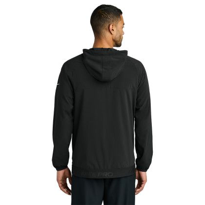 Custom Nike Pro Hooded Jacket - Black Back View 