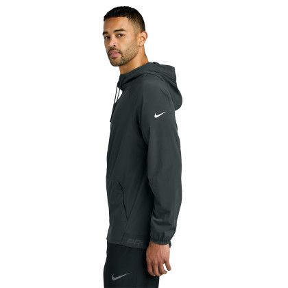 Custom Nike Pro Hooded Jacket - Anthracite Side View 