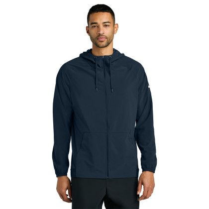 Custom Nike Pro Hooded Jacket - Navy/Game-Royal Front View 