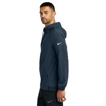 Custom Nike Pro Hooded Jacket - Navy/Game-Royal Side View 