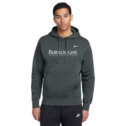 Custom Nike Club Fleece Pullover Hoodie - Anthracite Front view