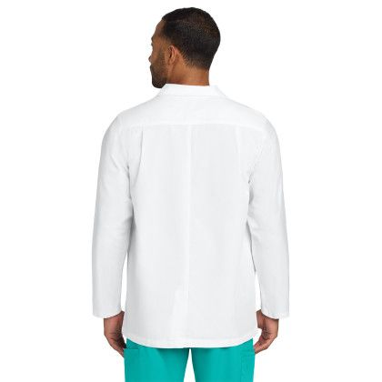 Custom Wink Men's Consultation Lab Coat - White Back View 