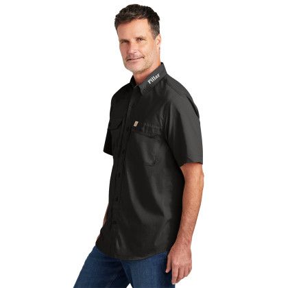 Custom Carhartt Force Solid Short Sleeve Shirt - Black Side View