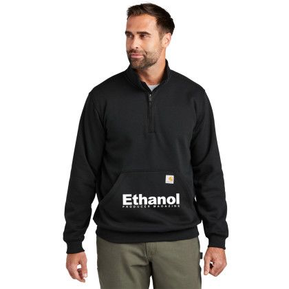 Custom Carhartt Midweight 1/4-Zip Mock Neck Sweatshirt - Black front View