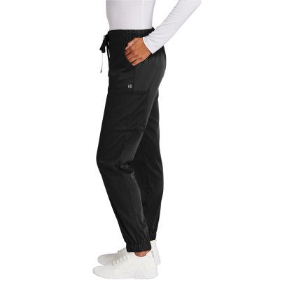 Custom Wink Women's Premiere Flex Jogger Pant - Black Side View 